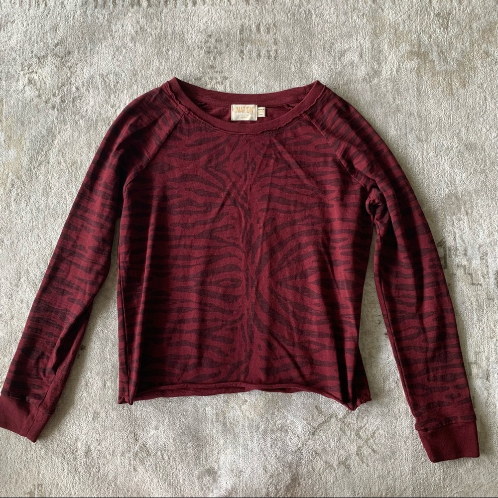 Nation LTD tiger cropped sweatshirt extra small